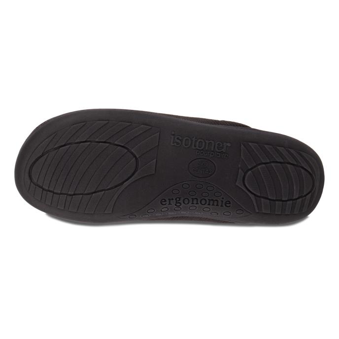 Isotoner® Mens Square Patterned Smart Mule Slipper Black Extra Image 5